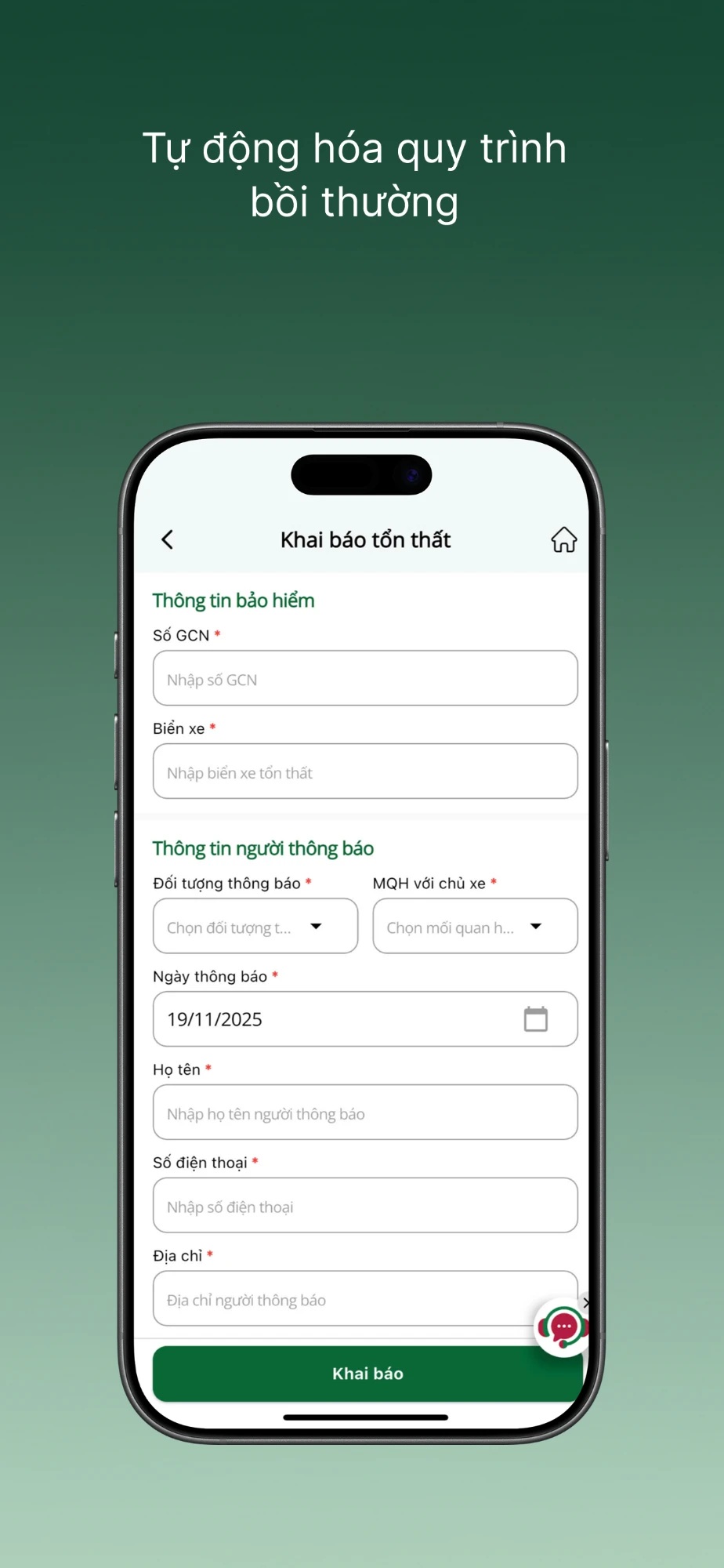 Ứng dụng My ABIC - Khai báo bồi thường nhanh