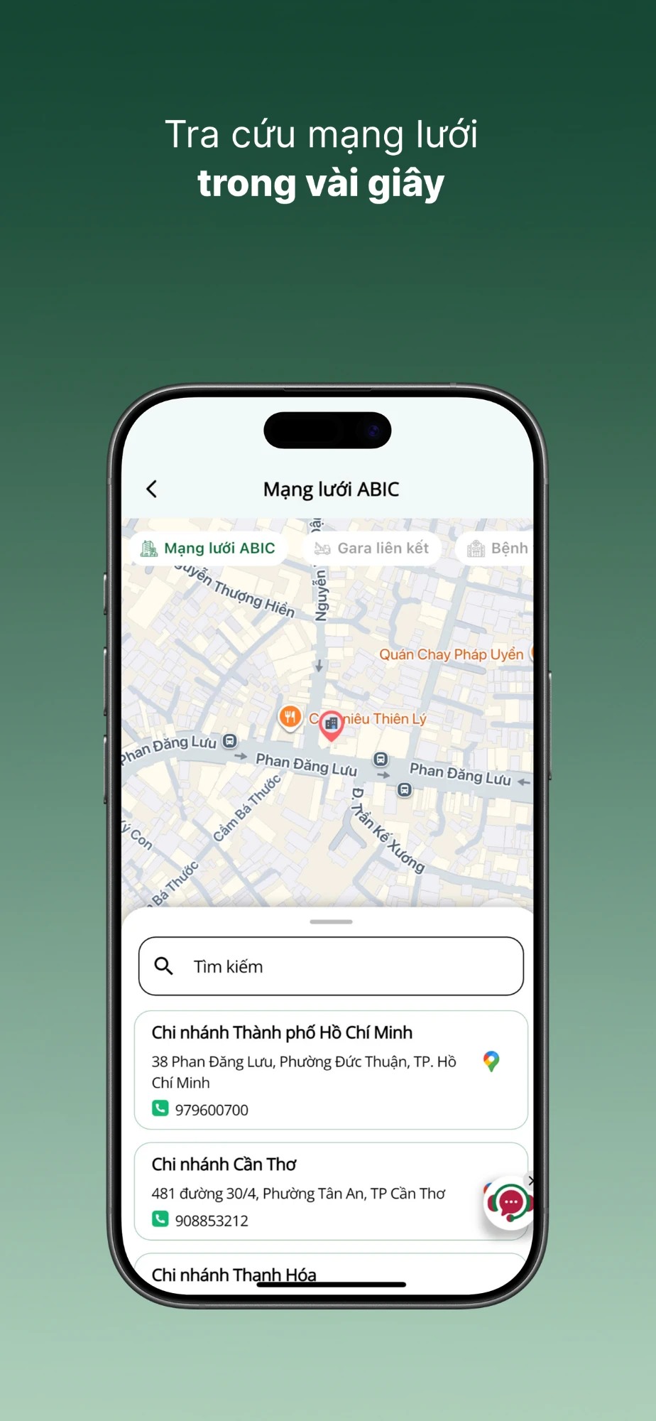 Ứng dụng My ABIC - Tra cứu mạng lưới